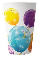 Opätovne použiteľný plastový pohár FAREBNÉ BALÓNKY Birthday Party 400 ml
