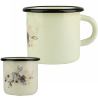HRNČEK SMALTOVANÝ 400ML JASMÍNOVÝ HRNIČ NA MLIEČKO 8CM
