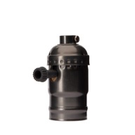 Ozdobný držiak lampy EKO E27 retro Black ON/OFF
