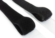 Páska na suchý zips 20 mm, samolepiaca, čierna, sada