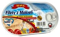 MK MAKERELOVÉ FILETKY V OLEJU S RAJČINOVOU OMÁČKOU 170g/102g