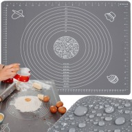SILIKÓNOVÁ DOSKA KUCHYŇSKÁ PODLOŽKA S ROZMERMI VEĽKÁ XXL ŠEDÁ NA PIZZOVÉ CESTO