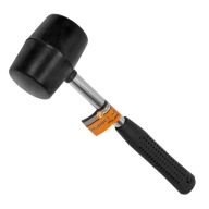 Gumové kladivo s kovovou rukoväťou, čierne, 65 mm, 450 g, Polax