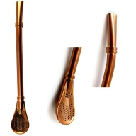 Bombilla yerba mate filtračná slamka Al 221 Rose Gold 15,5 cm