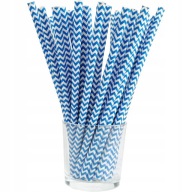 JEDNORÁZOVÉ PAPIEROVÉ TUBY SLAMIKY ECO MODRÉ PRUHY 20 CM 144 kusov