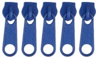 3mm POSUVKY NA Zipsový pásik STROJA POSUV NA Zips MODRÁ - 5 ks
