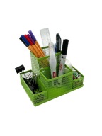 Organizér na stôl Pen&GO 4 priehradky sieťovina na náradie PG9056 Lime