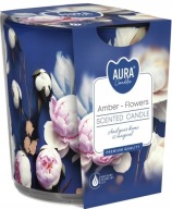 Vonná sviečka v skle BISPOL Aura 22H AMBER - FLOWERS
