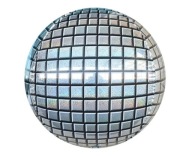 Fóliový balónik STRIEBORNÁ DISCO GUĽA 22
