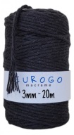 Točená bavlnená šnúra Macrame Ecological ECO Black 20m 3mm