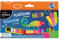 Plastelína 24 farieb (12 neónových + 12 klasických) KIDEA