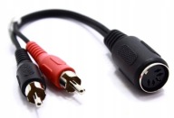 Adaptér DIN 5pinová zásuvka - 2x RCA zástrčka 20cm (4684)