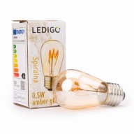 LED žiarovka E27 S14 0,5W jantárová girlandová špirála