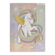 Školské leporelo A4 s gumičkou pre deti PAPIEROVÉ skladačky UNICORN STARPAK