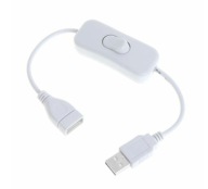Predlžovací USB kábel s vypínačom Biely