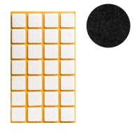 Plsťová podložka ČIERNA štvorcová 38mm - 8 ks.