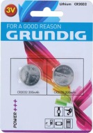 Ploché okrúhle lítiové batérie CR2032, sada GRUNDIG x2