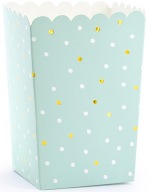 POPCORN BOXS mint KACTUS gold DOTS x6