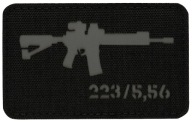 Náplasť Emblem AR-15 223/5,56 laserom rezaná čierna/sivá M-Tac