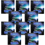 PASANTE GLOW transparentné kondómy svietiace v tme sex 10 ks.