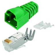 RJ45 6 6A FTP zástrčka so zeleným odľahčením ťahu Telegartner