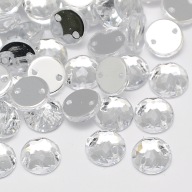 Štrasové kamienky na šitie akrylové okrúhle 18x6mm 5 ks