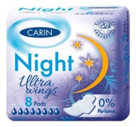 Carin hygienické vložky na noc 8 ks