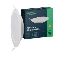 V-TAC LED panelové vstavané prémiové stropné svietidlo 3W okrúhle fi90 4000K 330lm