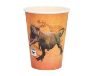 Narodeninové papierové poháre Dinosaurus Tyrannosaurus 250 ml 8 ks.
