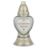 Sviečka s venovaním môjmu milovanému manželovi 26 cm Biela DP319 Sklenená sviečka