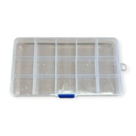 Organizér plastový box s priehradkami 17,5 cm x 10 cm x 2 cm