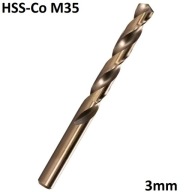 Kobaltový vrták HSS-Co M35 na vŕtanie do kovu 3 mm