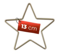 Kovová hviezda ZLATÁ 13 cm drôtená obruč