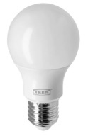 IKEA RYET LED ŽIAROVKA E27 470 LUMENOV, GUĽOVÁ