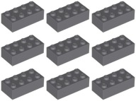 LEGO 3001 BRICK 2x4 tmavosivá (20g) 9 ks.