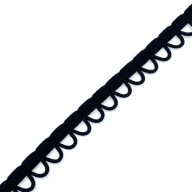 Gumová elastická páska s očkami, čierna, 12 mm