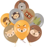 Balóniky k narodeninám Forest Animals 8 dielna sada párty balónov