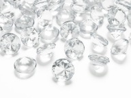 DIAMANTOVÉ KONFETY NA STOL, transparentné kryštály, 20 mm, 10 ks