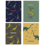 4 X ZÁPISNÍK A5, 32 STR., MRIEŽKA S OKRAJMI, DINOSAURY
