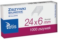 Kancelárske sponky 24/6 1000 kusov Tetis GZ101-A
