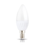 LED žiarovka na sviečku 9W E14 NEUTRAL farba 4000K keramické telo