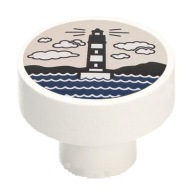 Biela drevená nábytková kľučka GD08 + LANTERN V63