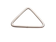 Kožený rámový trojuholník 40 / 30 / 3 mm strieborný, 1 kus