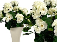 Umelé kvety Geranium na balkónovú terasu - biela
