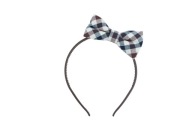 Čelenka BOW do vlasov Hnedý RETRO kockovaný vzor