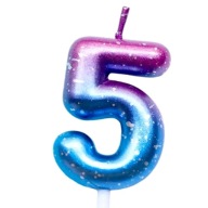 Narodeninová SVIEČKA na galaxy tortu NARODENINY ČÍSLO 5 päť