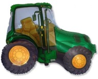 Zelený traktor fóliový Balónový farmársky traktor 30 cm