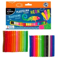 Plastelína Kidea, 24 farieb vrátane neónových