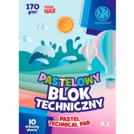 Technický blok Astra 10 pastelových listov A3