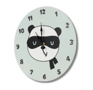Detské nástenné hodiny, mätová panda, 33 cm